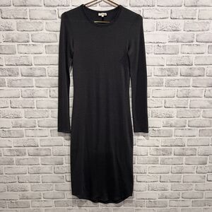 Wilfred Free Aritzia Womens Gray Long Sleeve Midi Dress Size Small Side Slit